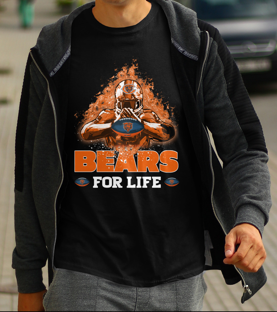 Bears For Life Chicago Football Fandom T-Shirt