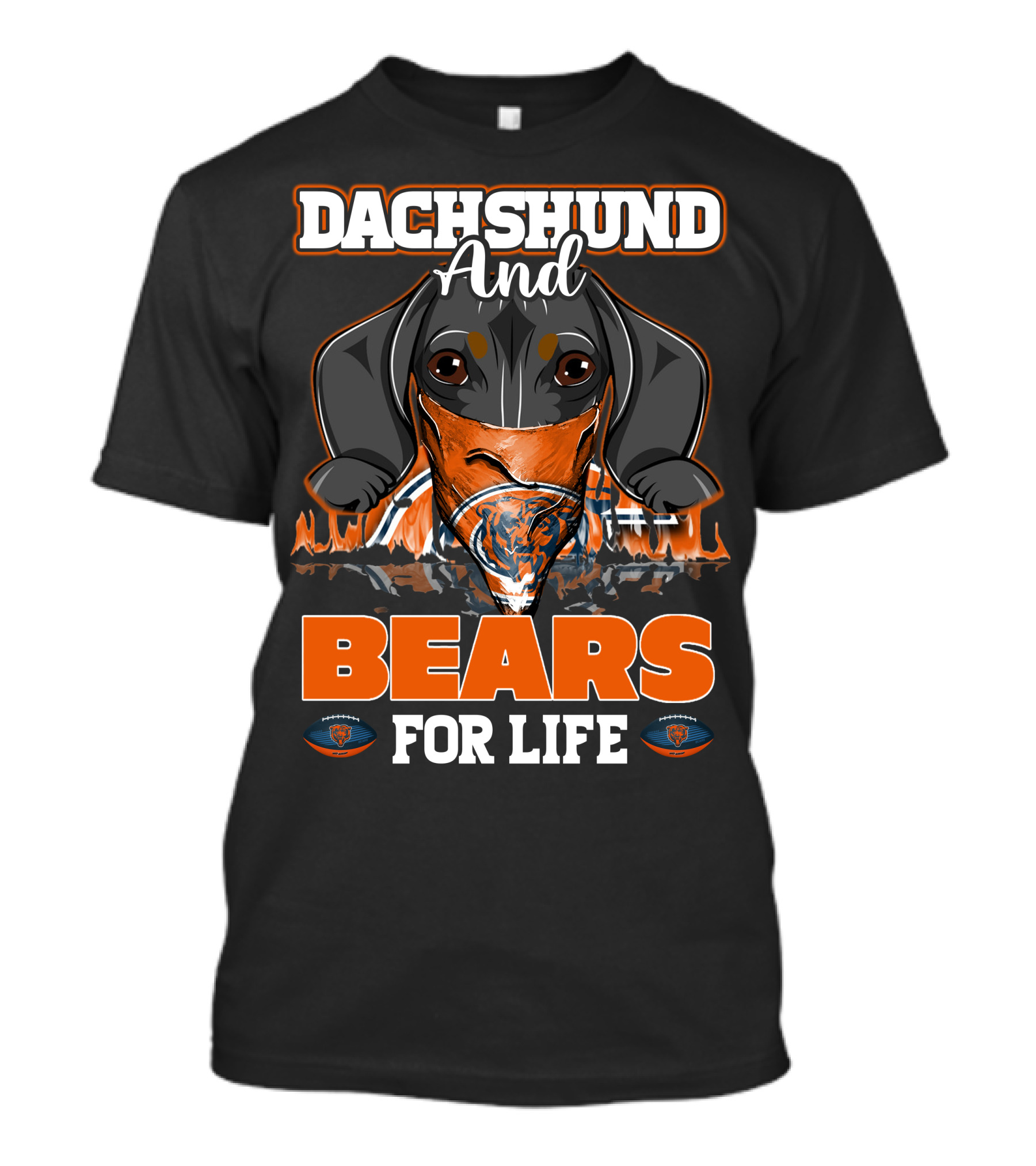 Dachshund And Bears For Life Chicago Bears T-Shirt