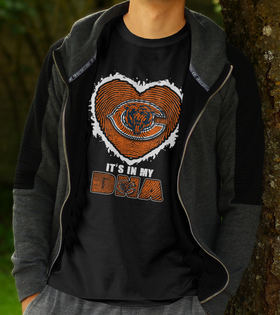 It's In My Dna Chicago Bears Heart Thumbprint T-Shirt