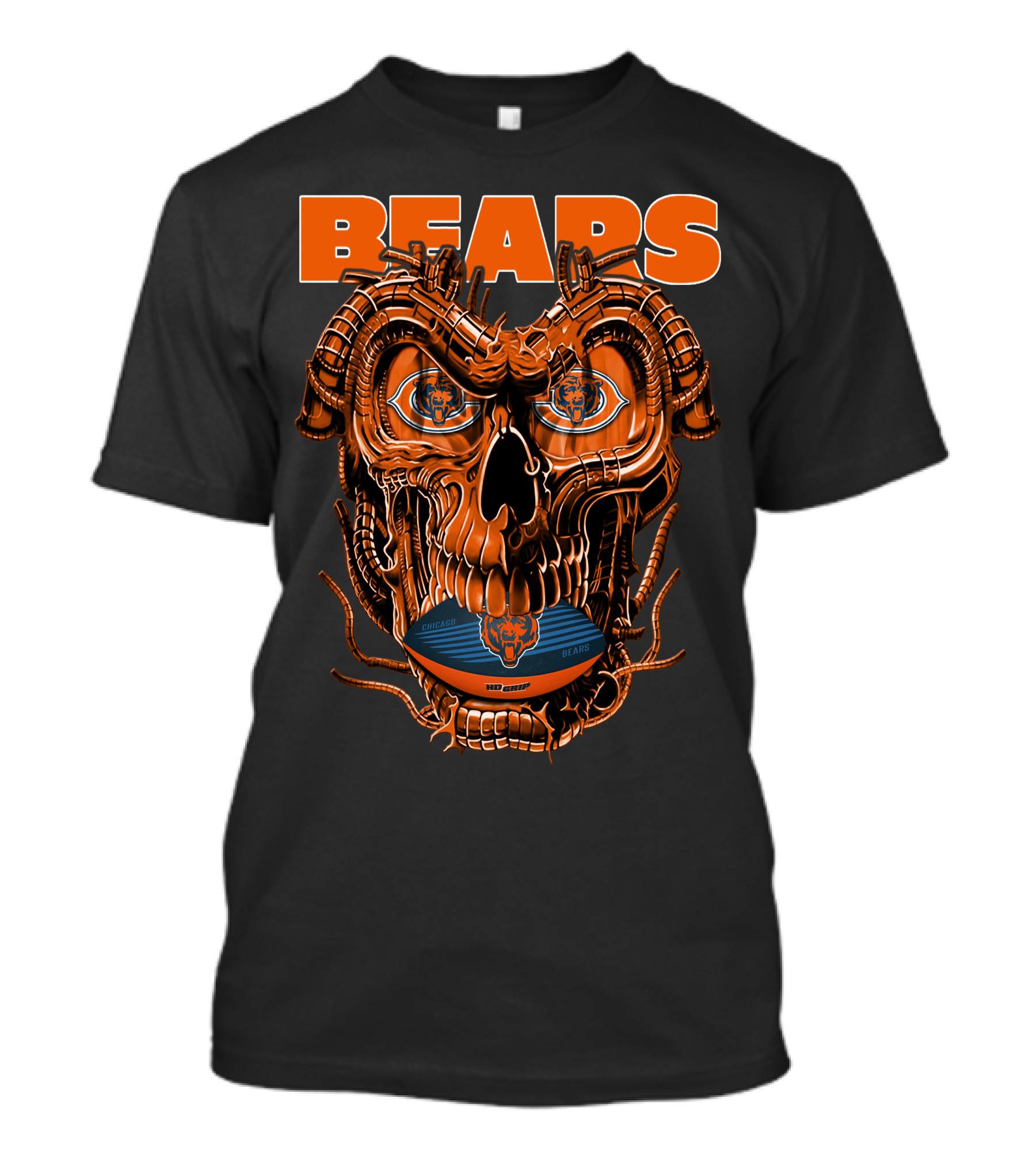 Dragonskull BEARS CHICAGO Football Skulldesign T-Shirt