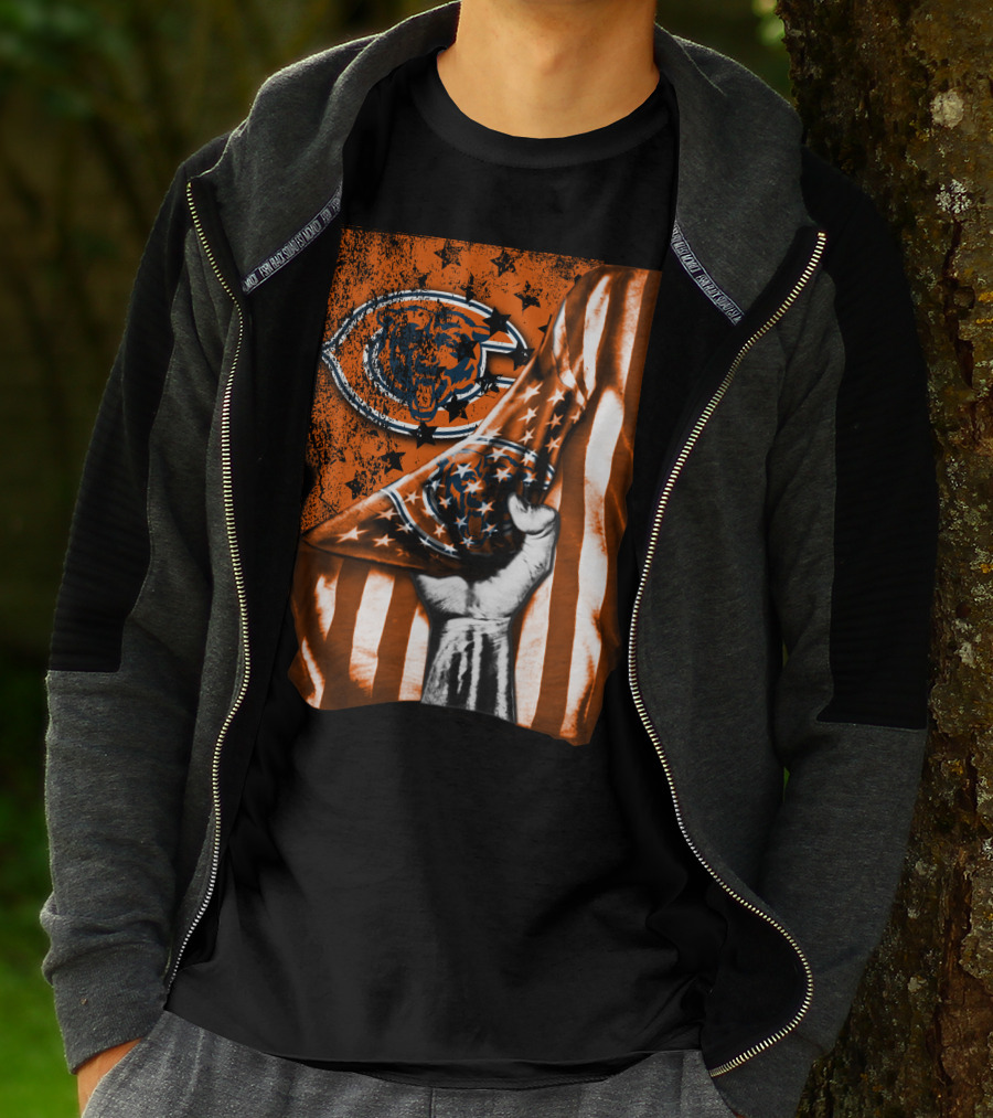 Chicago Bears American Flag Bear T-Shirt