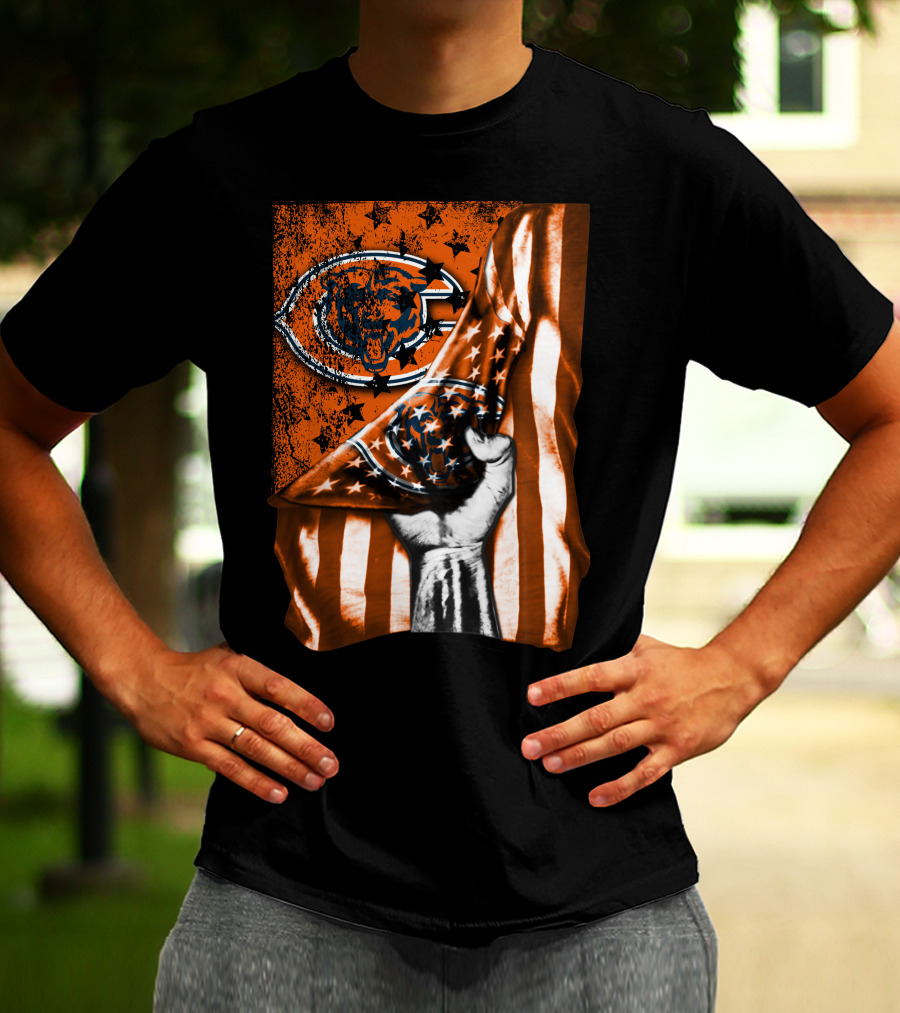 Chicago Bears American Flag Bear T-Shirt