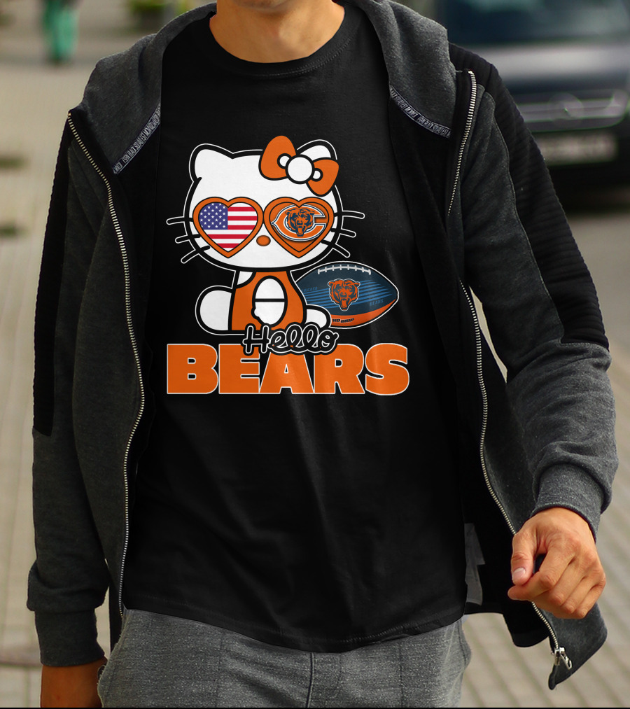 Hello Kitty Chicago Bears USA Football T-Shirt