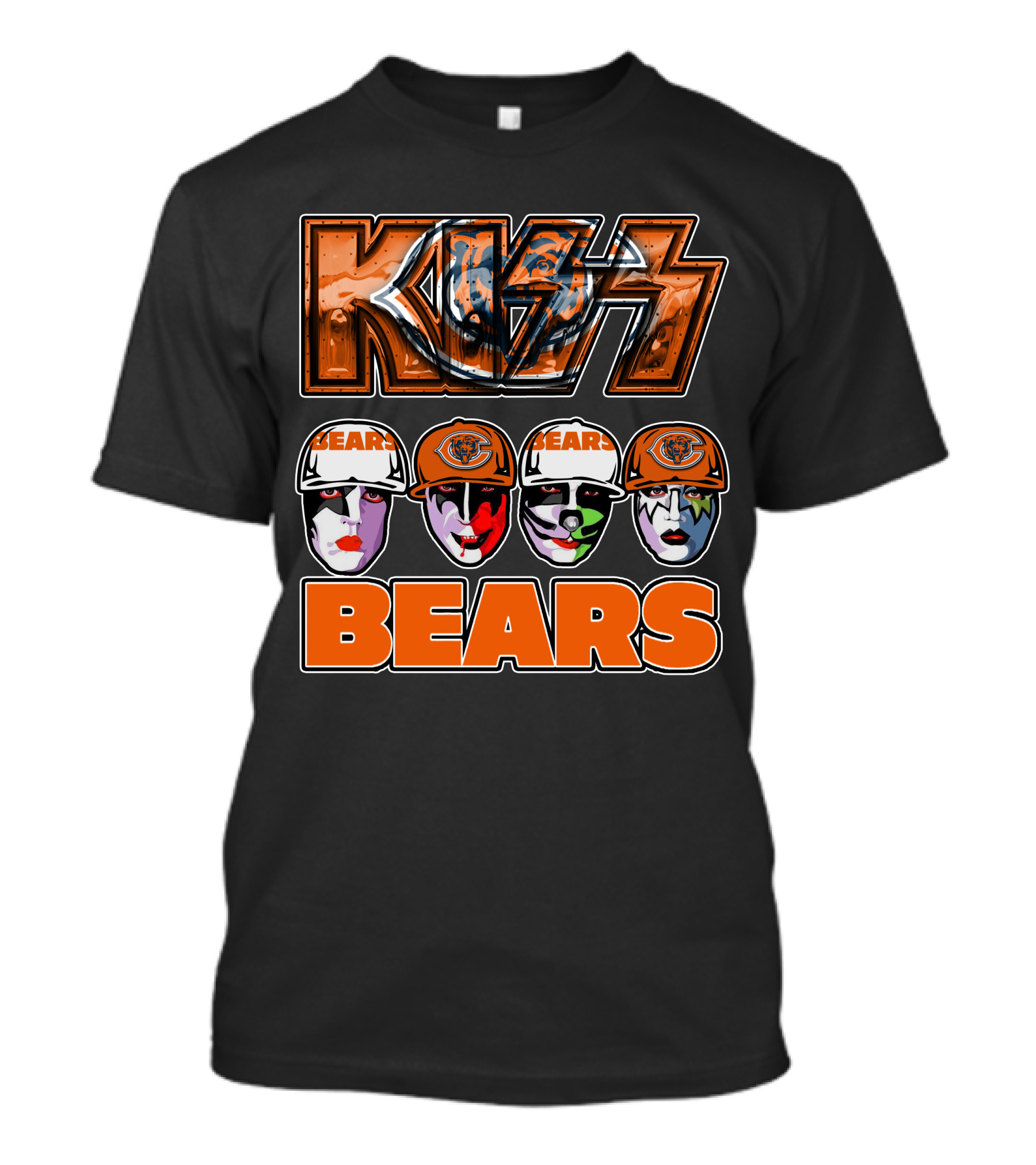 Kiss Chicago Bears Rock Band Faces T-Shirt