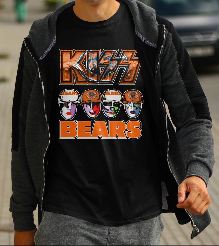 Kiss Chicago Bears Rock Band Faces T-Shirt