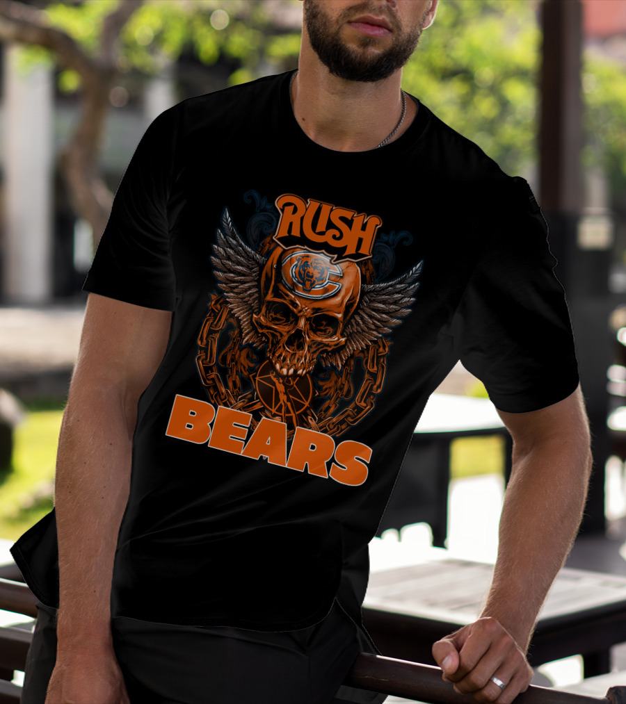 RUSH CHICAGO BEARS Skull Wings T-Shirt