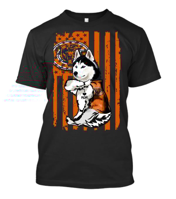 Siberian Husky Chicago Bears Fanatic Mom T-Shirt