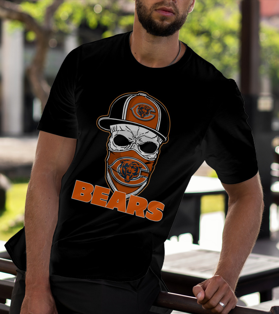 Chicago Bears Skull Hat Bears Fan T-Shirt