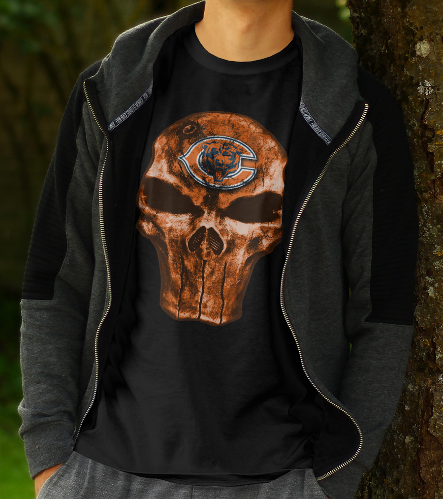 Skull Chicago Bears Logo NFL T-Shirt