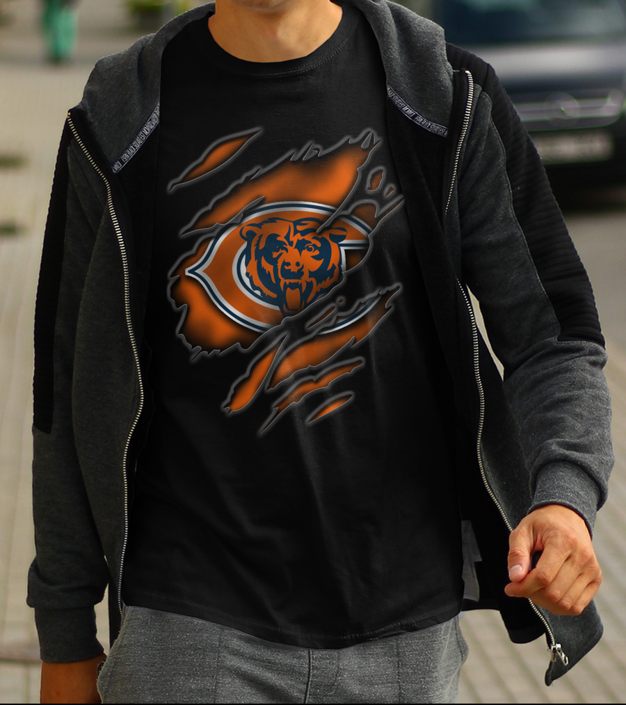 Chicago Bears Torn Claw Marks T-Shirt