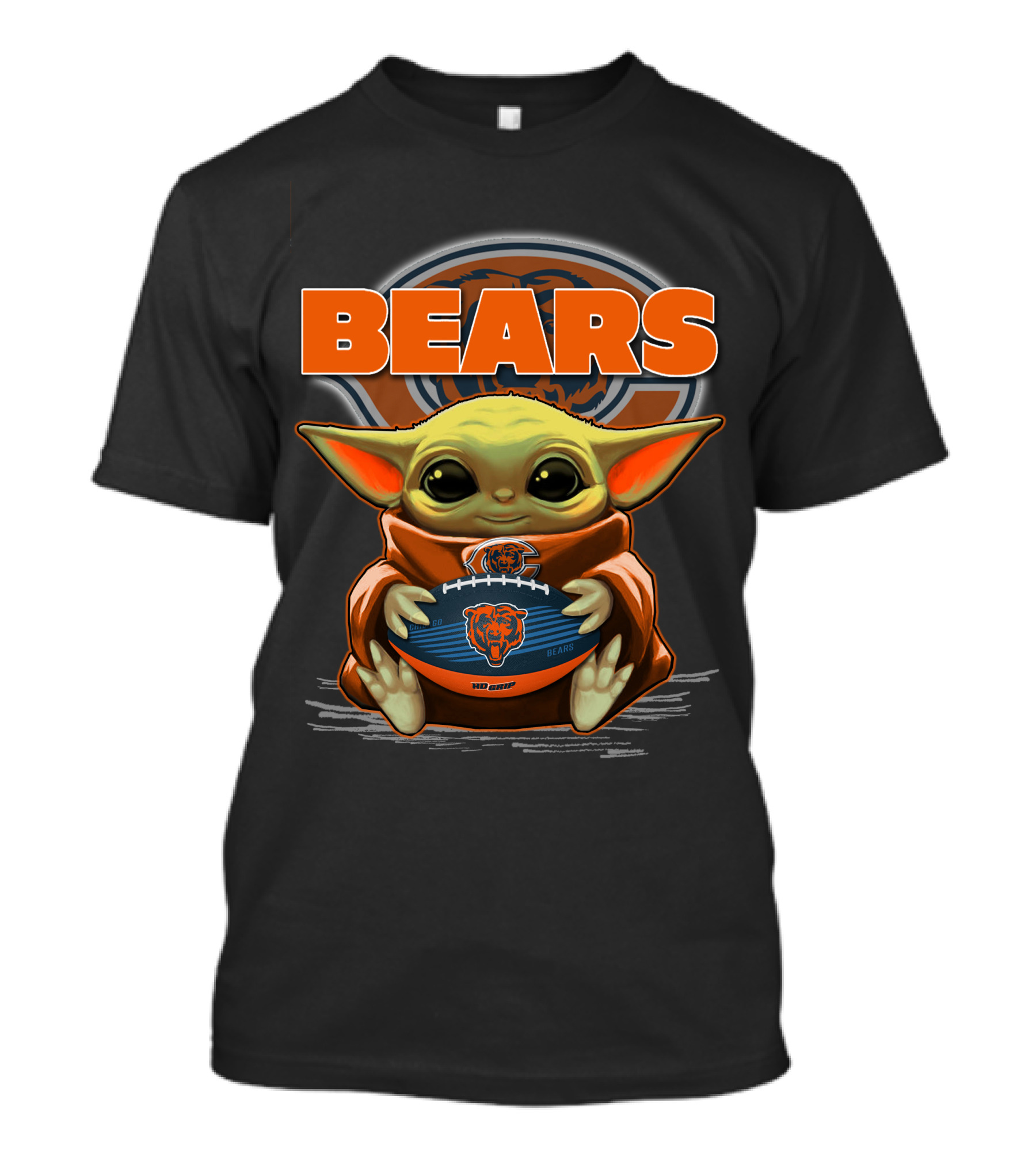 Yoda BEARS Football Chicago Baby Holding Football T-Shirt