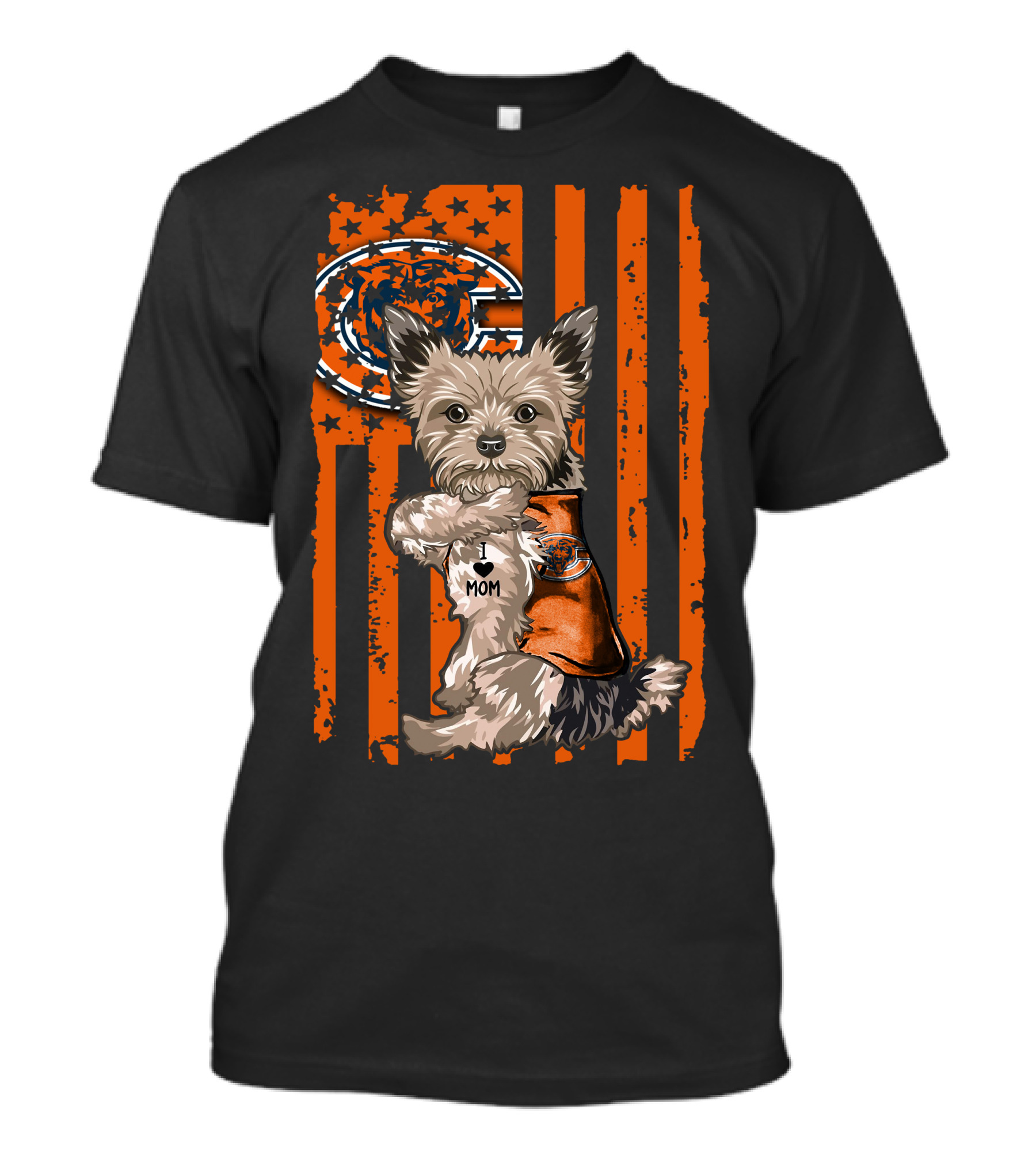 Yorkshire Terrier I ♥ Mom Chicago Bears T-Shirt