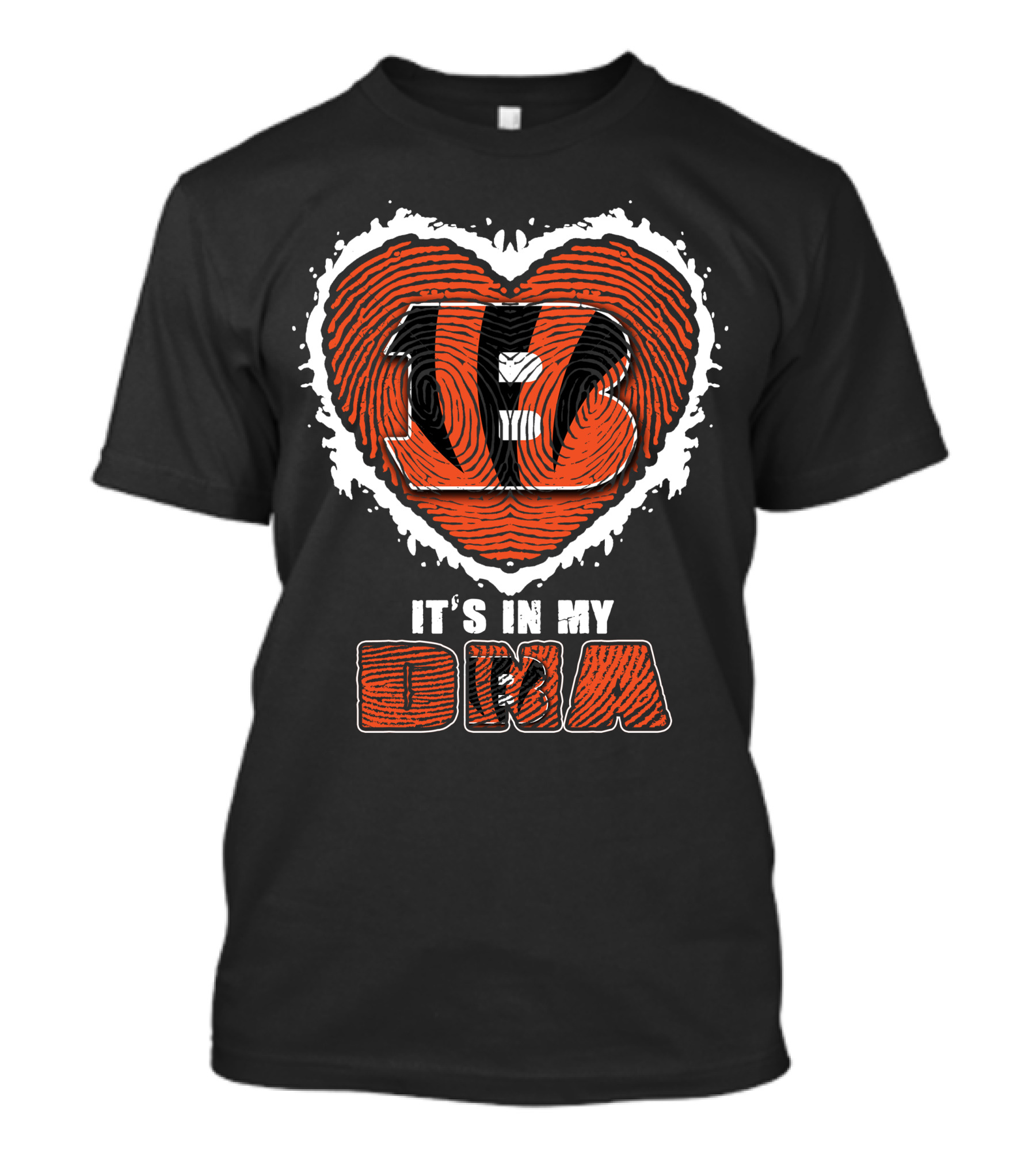 Cincinnati Bengals It's In My DNA Heart Fingerprint T-Shirt