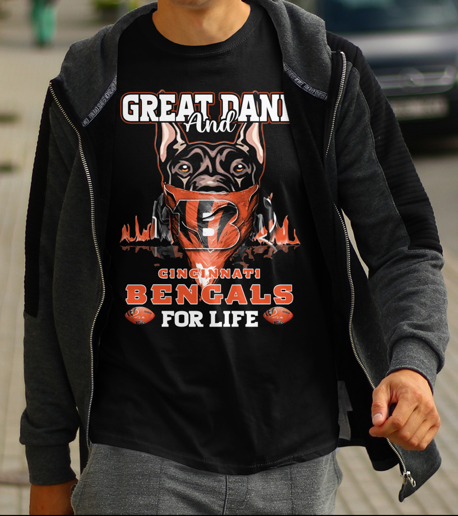 CINCINNATI BENGALS GREAT DANE AND FOR LIFE T-Shirt