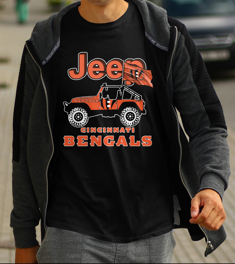 Jeep Cincinnati Bengals Flag Football Team SUV T-Shirt