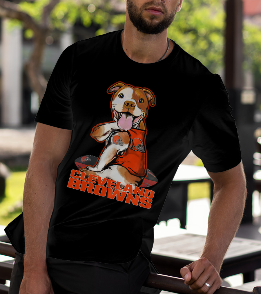 Cleveland Browns Pitbull Fan Football T-Shirt