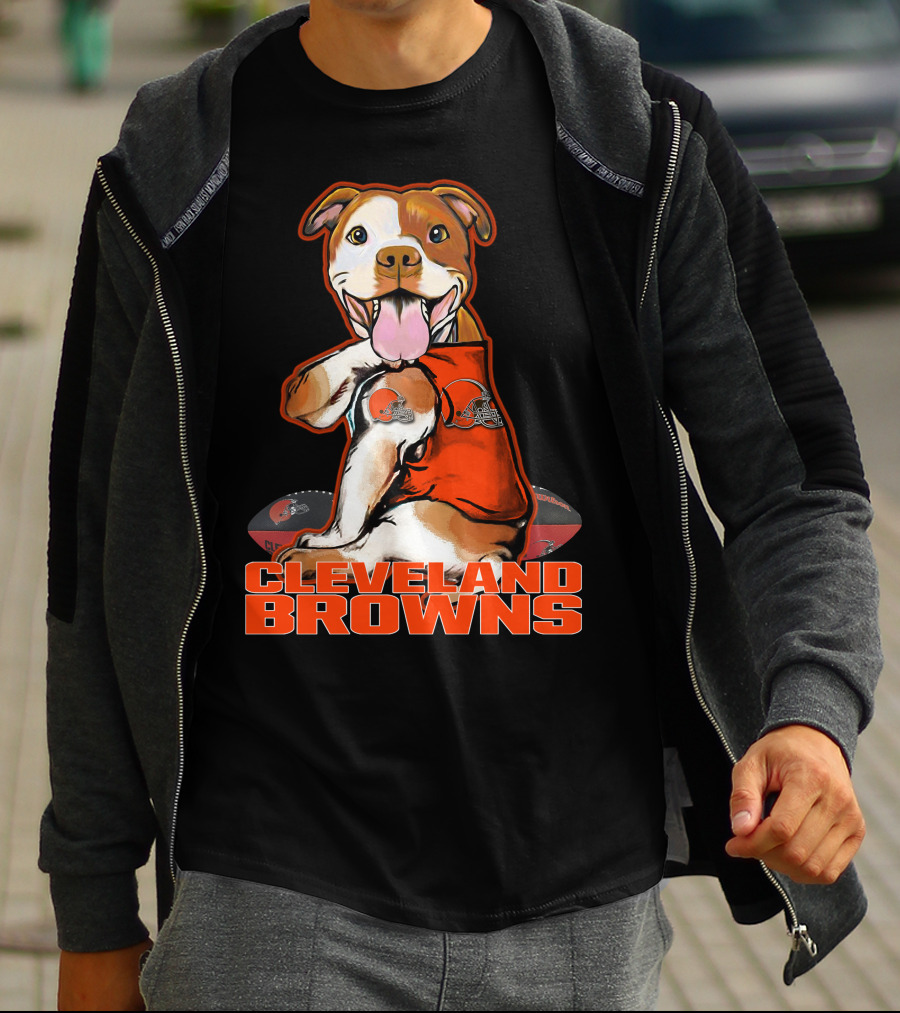 Cleveland Browns Pitbull Fan Football T-Shirt
