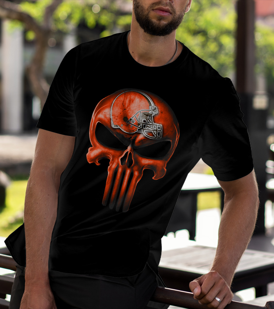Skull Cleveland Browns Helmet T-Shirt