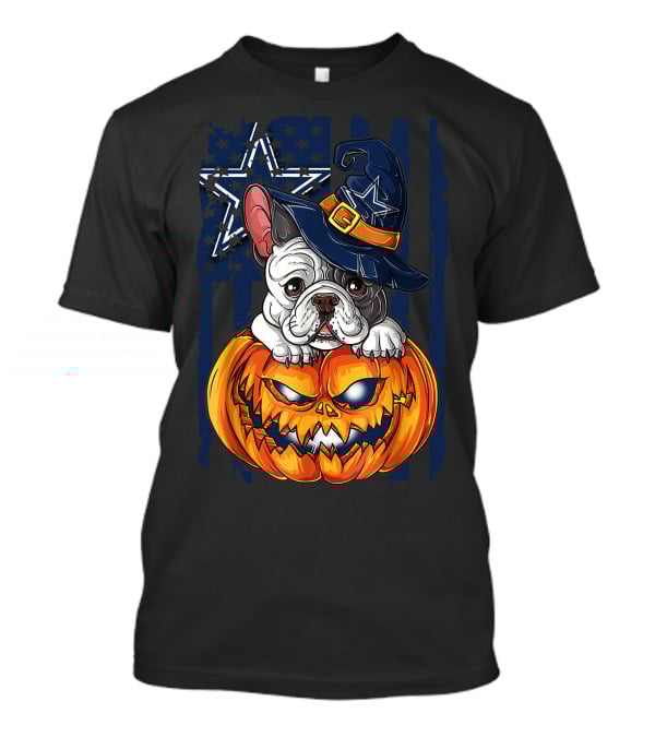 Hlw Bulldog Dallas Cowboys Halloween Pumpkin T-Shirt
