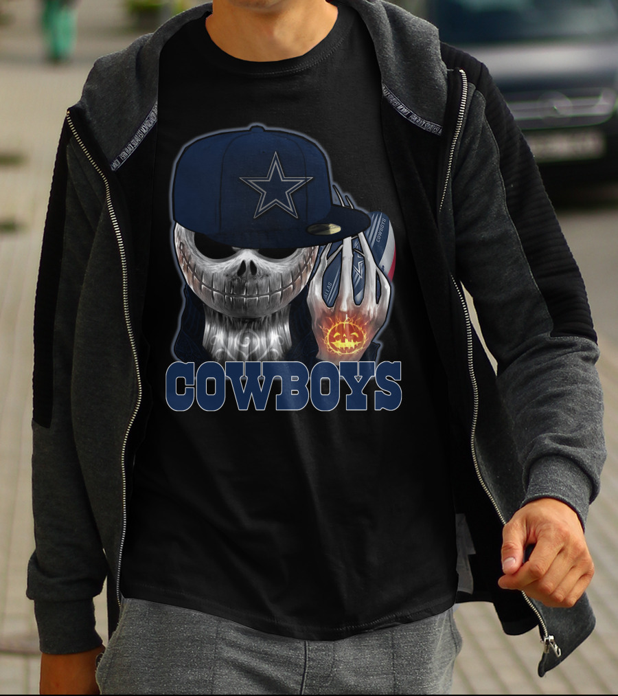 Jackskull Cowboys Halloween Football T-Shirt