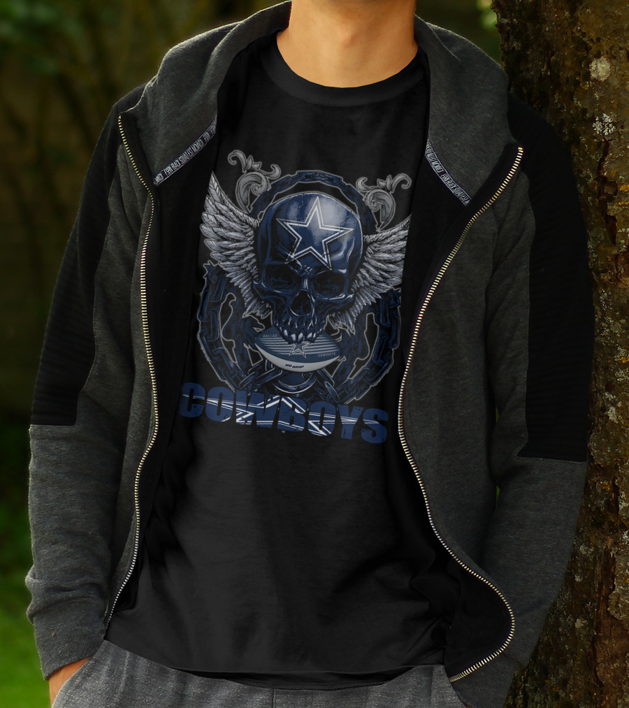 Dallas Cowboys Skull With Wings And Star T-Shirt