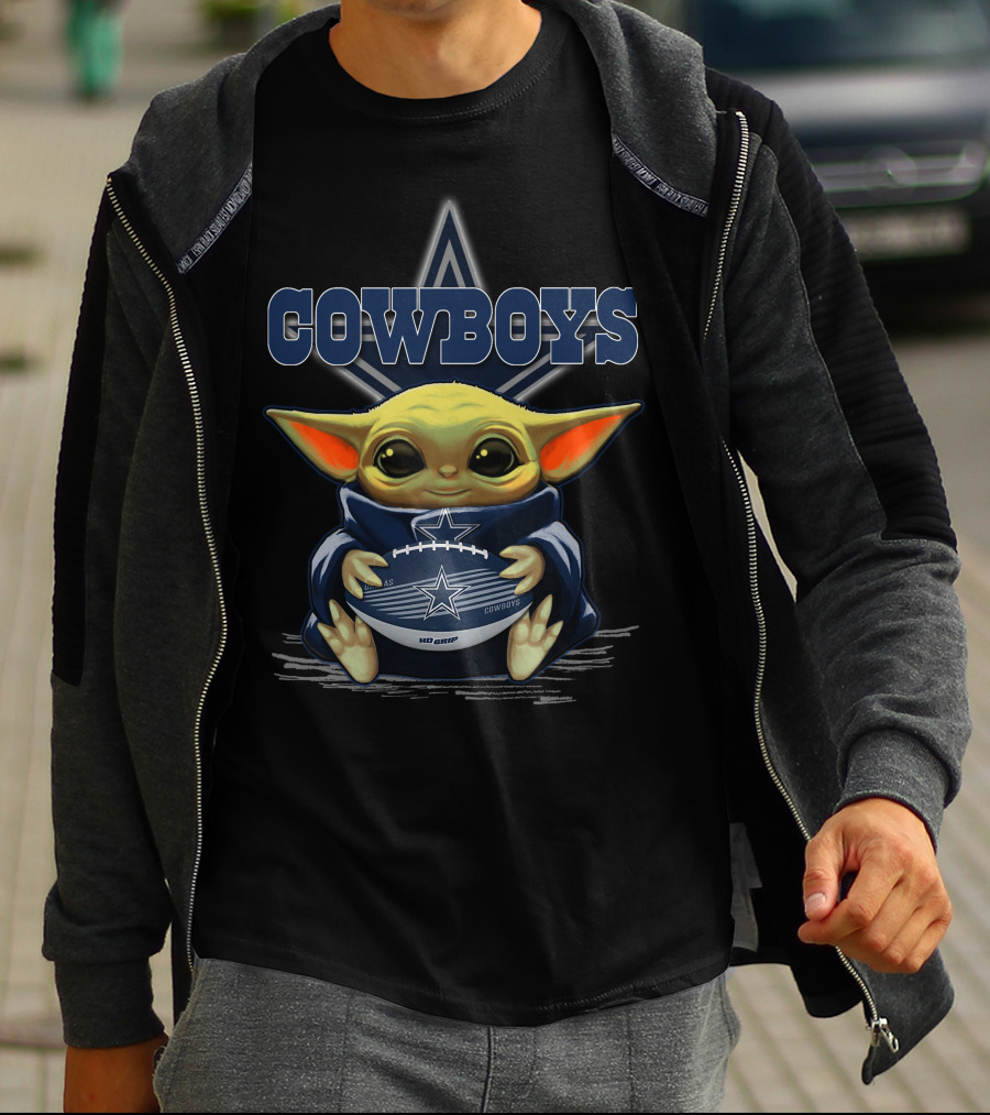 Cowboys Yoda Holding Dallas Cowboys Football T-Shirt