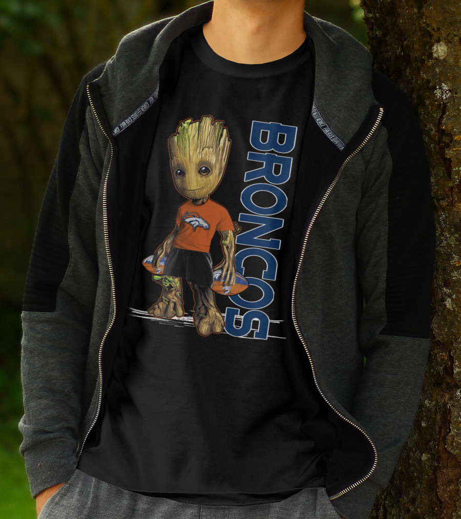 Groot Denver Broncos Football Fan Gear T-Shirt