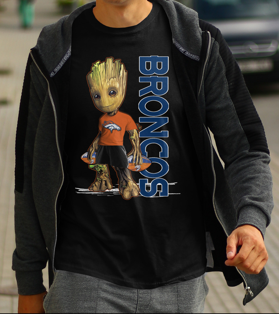 Groot Denver Broncos Football Fan Gear T-Shirt