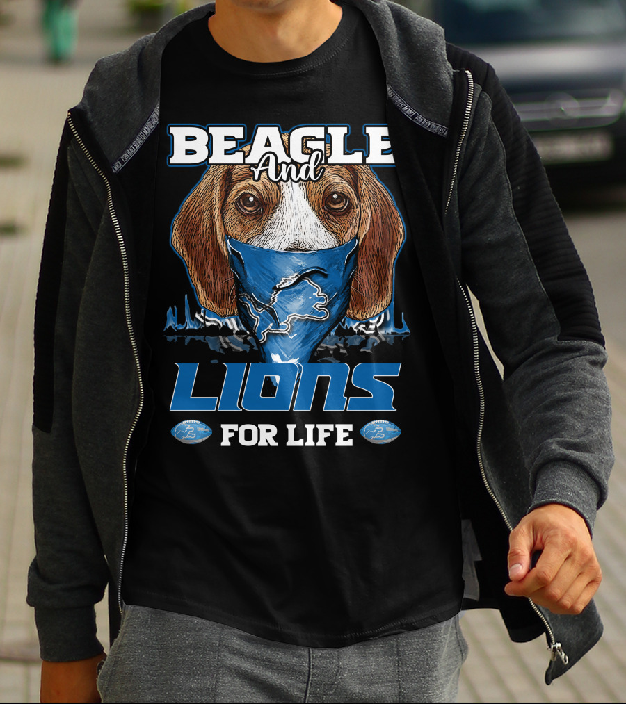 BEAGLE AND LIONS FOR LIFE DETROIT T-Shirt
