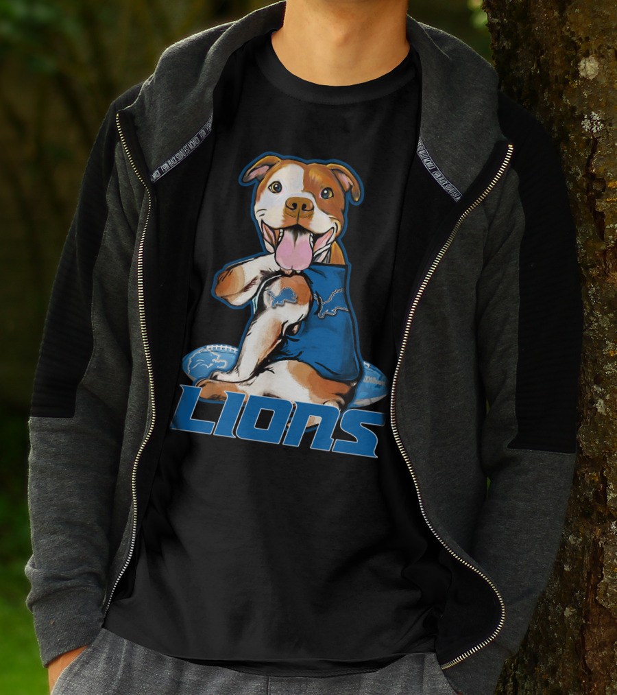 Pittbull Detroit Lions Football T-Shirt