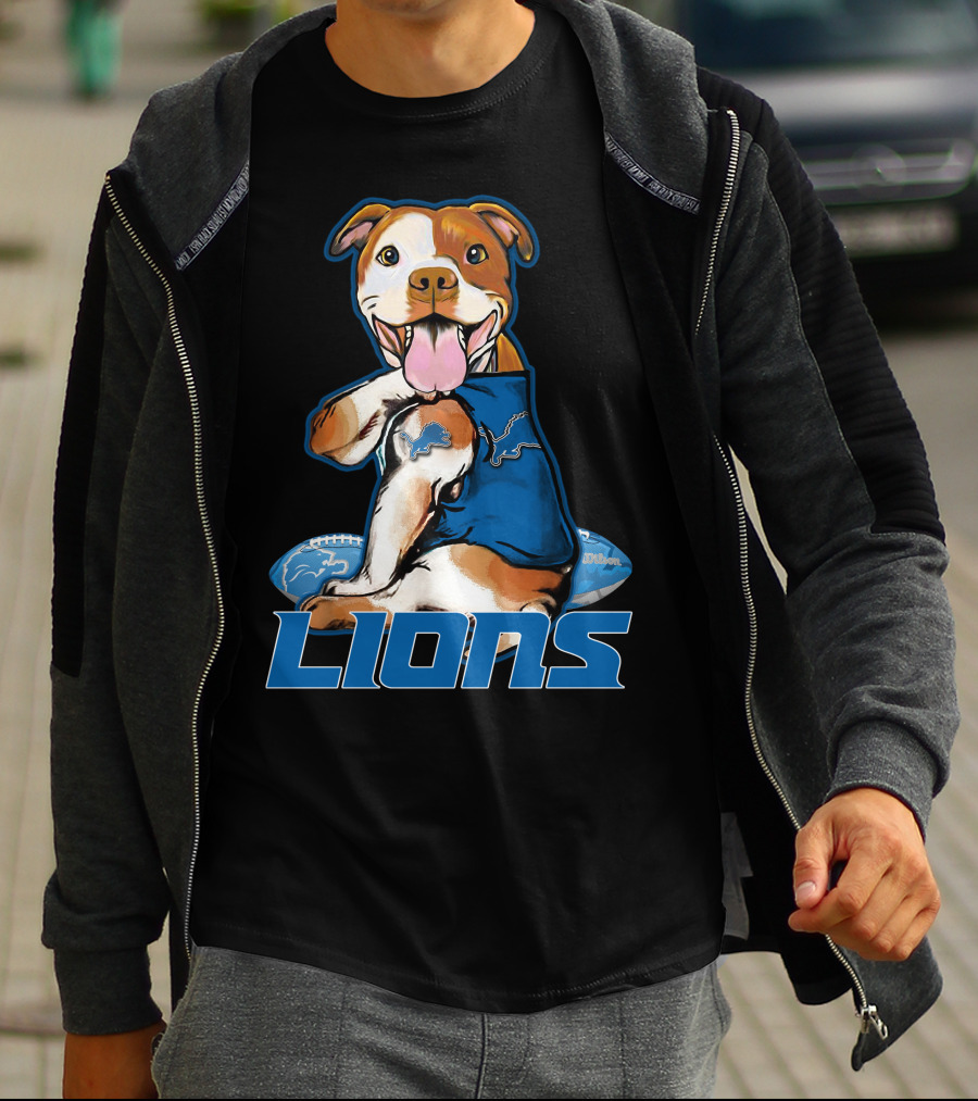 Pittbull Detroit Lions Football T-Shirt