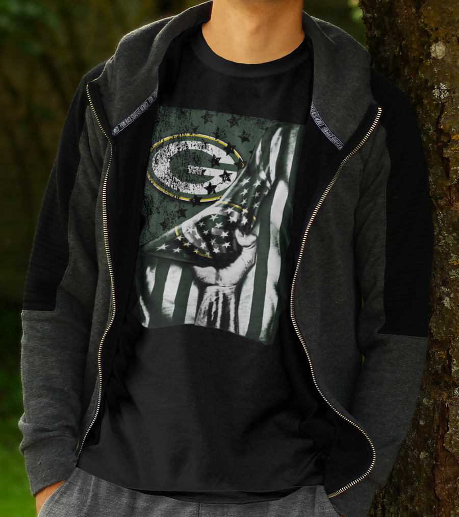 Flag Green Bay Packers Stars And Stripes Fist T-Shirt