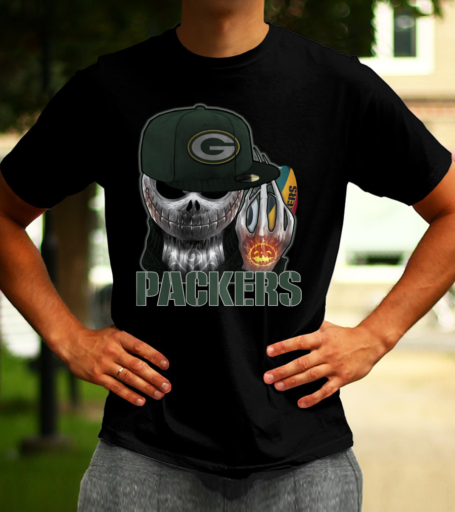 Jackskull Packers Halloween Football Fan T-Shirt