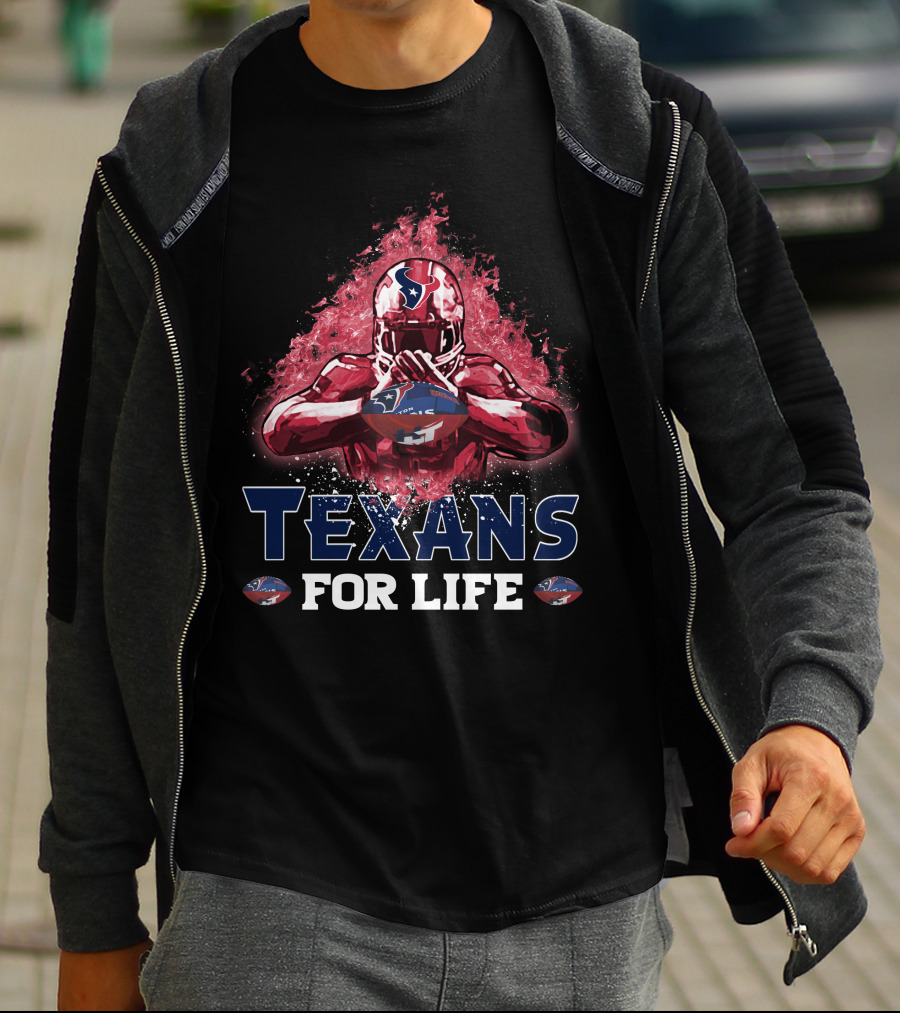 Texans For Life Houston Football Fan Nfl Team Pride T-Shirt