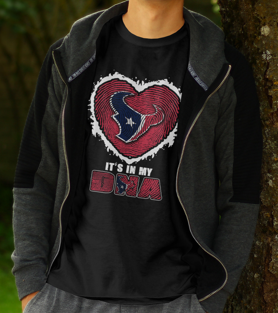 Houston Texans Heart Thumbprint Logo It's In My Dna T-Shirt