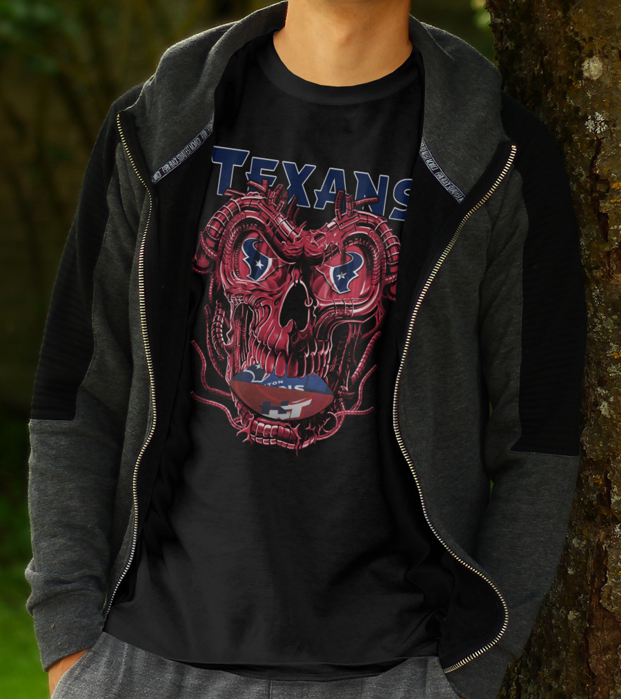 Texans Dragonskull Football Graphics T-Shirt