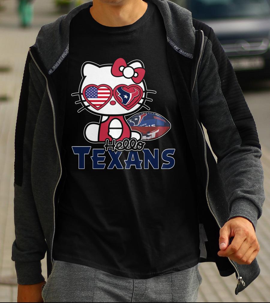 Hello Kitty Houston Texans NFL Heart Eyes Football Fan T-Shirt