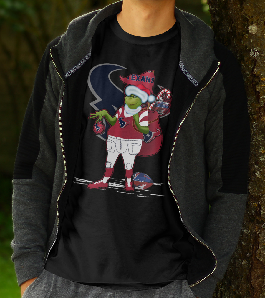 Grinchxmas Houston Texans Holiday Football Festive T-Shirt