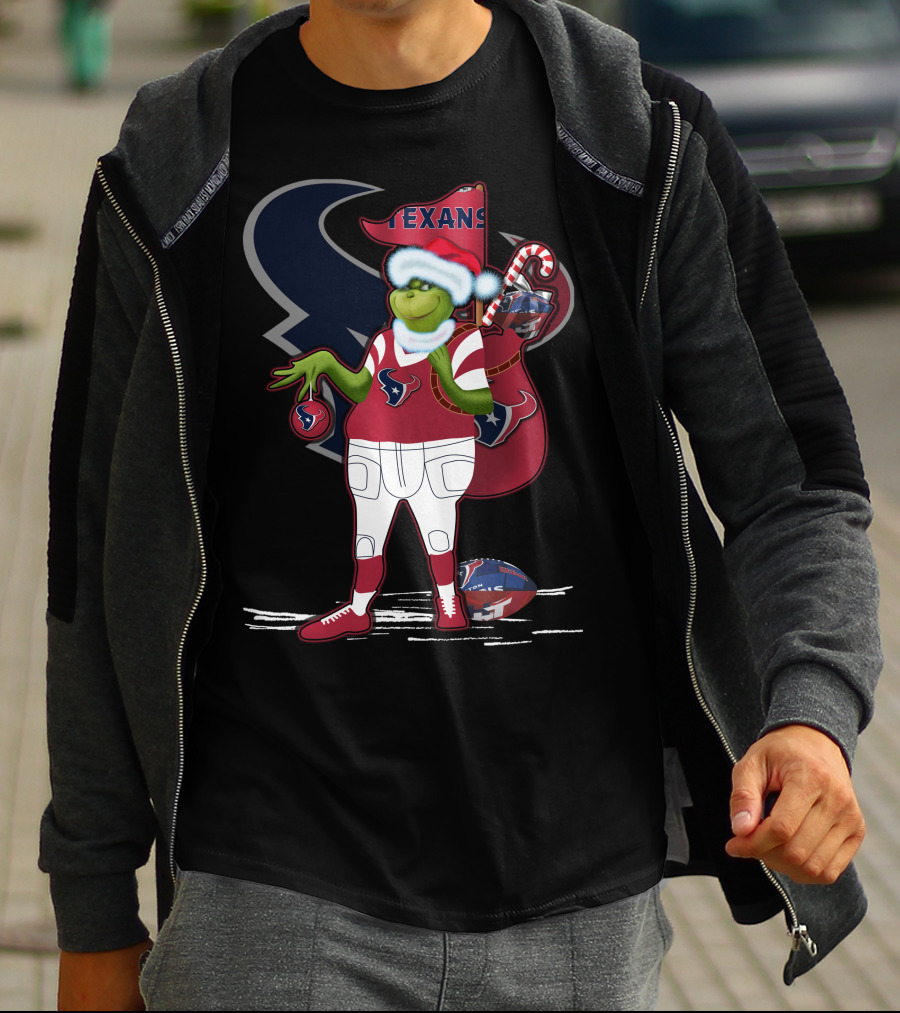 Grinchxmas Houston Texans Holiday Football Festive T-Shirt