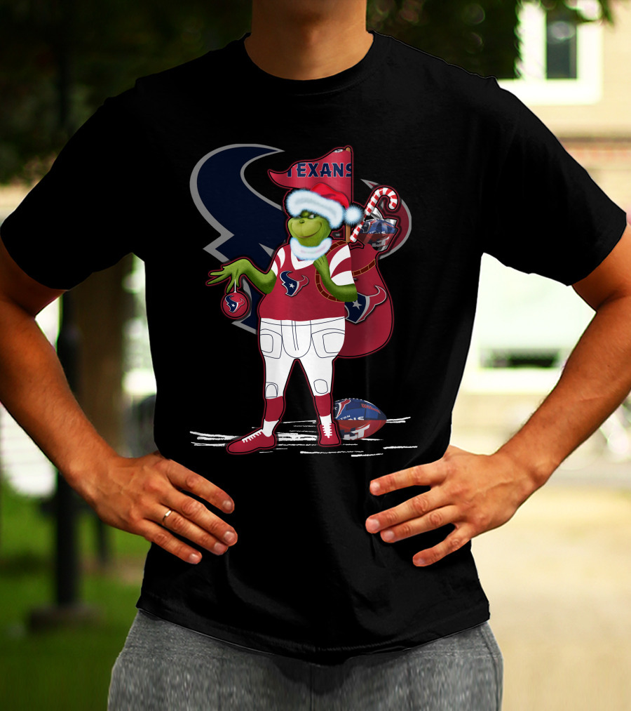 Grinchxmas Houston Texans Holiday Football Festive T-Shirt