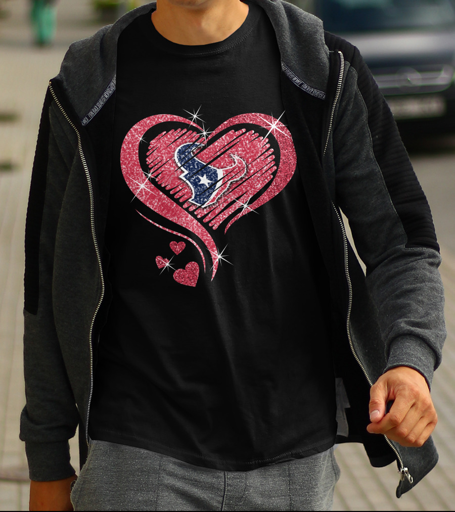 Heart Diamond Houston Texans T-Shirt