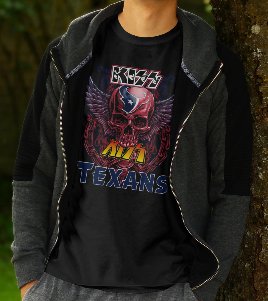 KISS Texans Skull With Wings And Chains T-Shirt