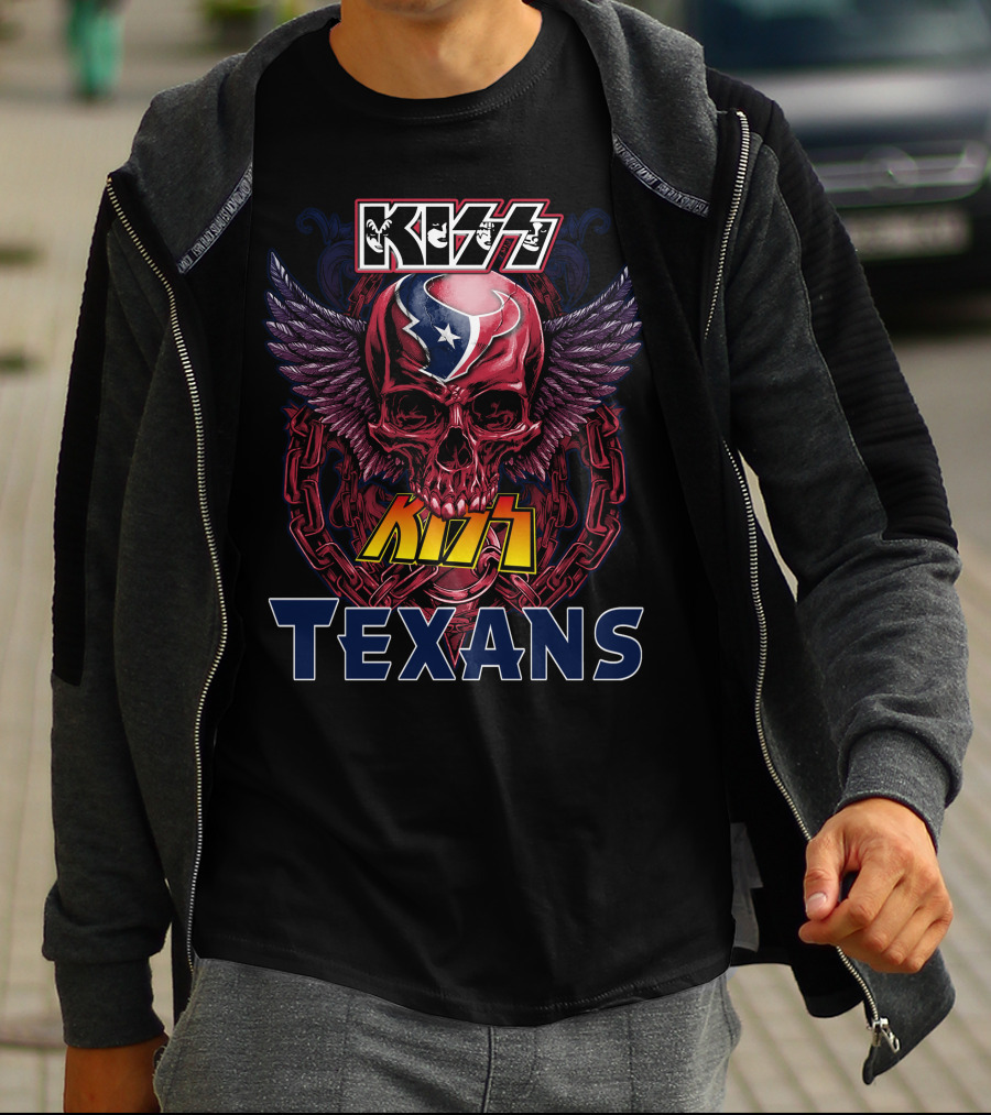 KISS Texans Skull With Wings And Chains T-Shirt