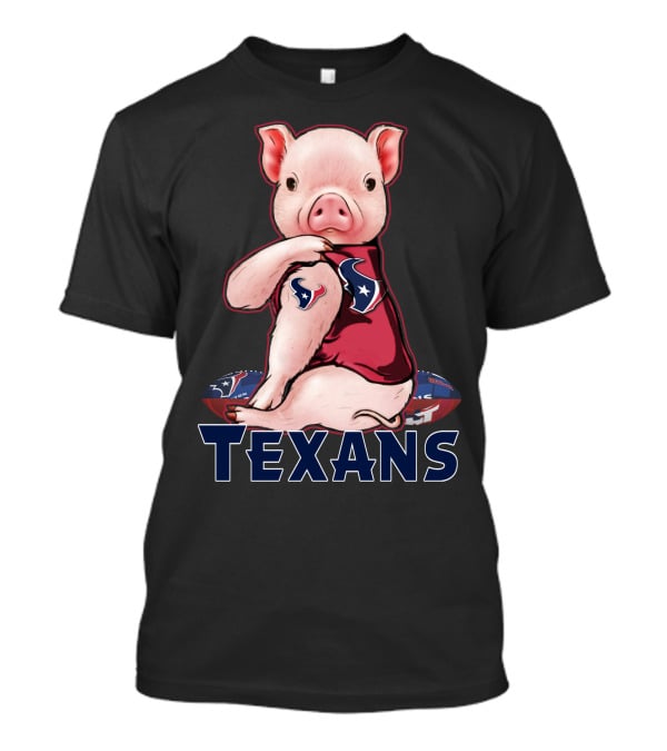 Texans Pig With Texans Logo And Football T-Shirt