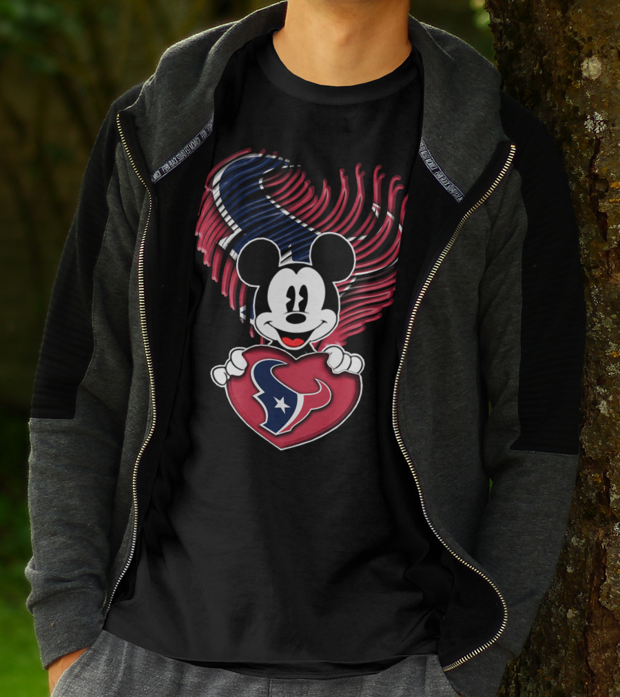 Mick Houston Texans Heart T-Shirt