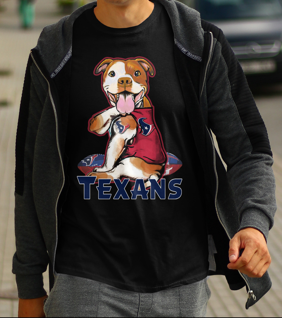 Texans Pitbull Football Team Spirit T-Shirt