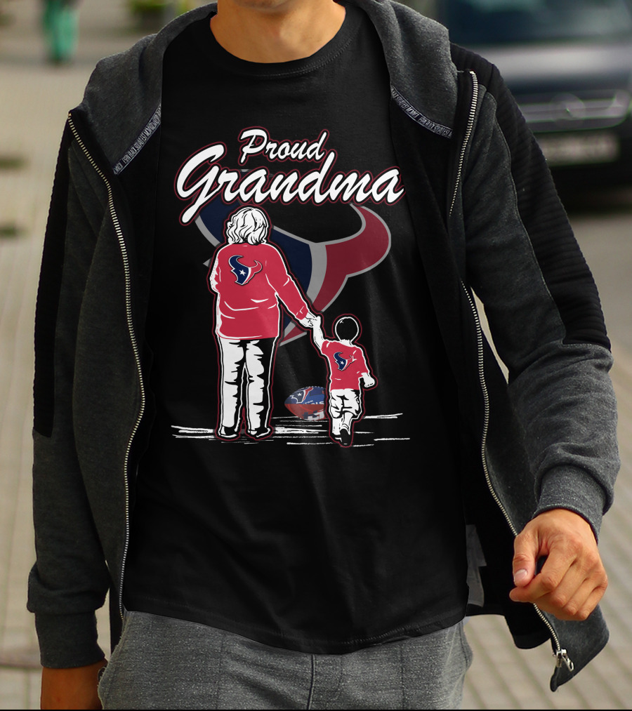 Proud Grandma Houston Texans Football Fandom Family Love T-Shirt