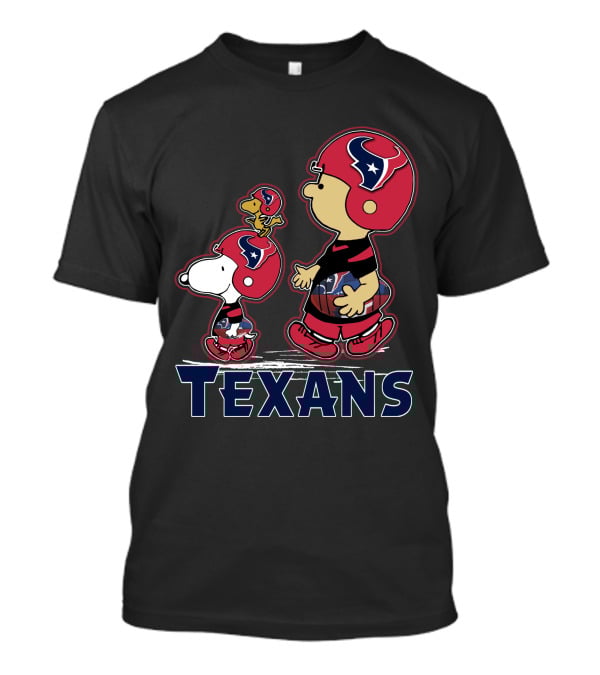 Snpfootball Texas Snoopy And Woodstock With Houston Texans Helmets And Football T-Shirt