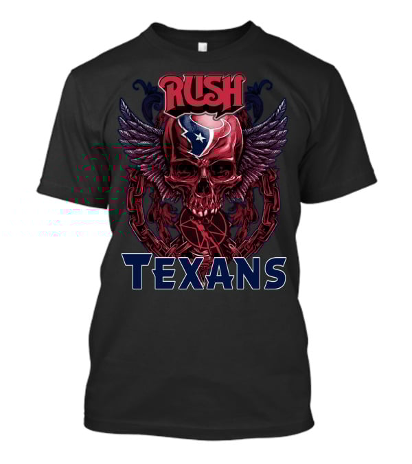 Rush Houston Texans Skull With Wings And Chains T-Shirt