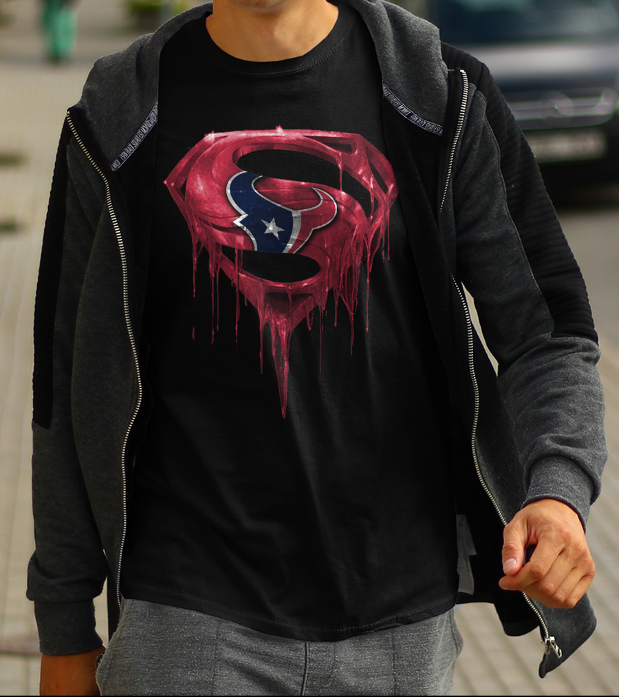 Dripping Superman Houston Texans T-Shirt